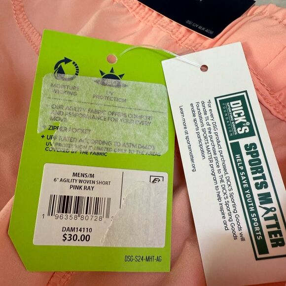 DSG Men's 6" Agility Woven Training Shorts Hybrid Pink Ray size M NWT - Picture 5 of 9